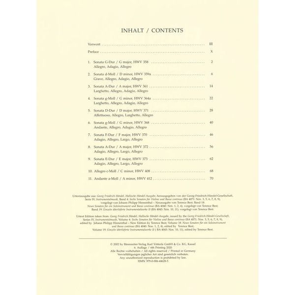 Brenreiter Hndel Smtliche Werke