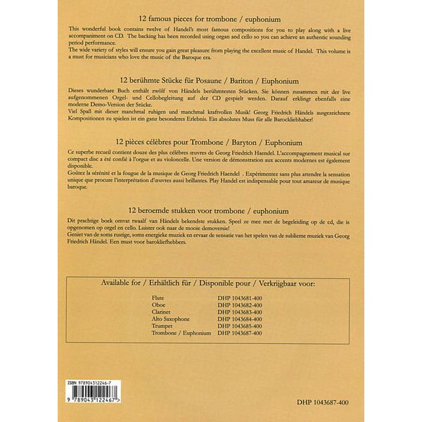 De Haske Play Hndel Trombone/Eup