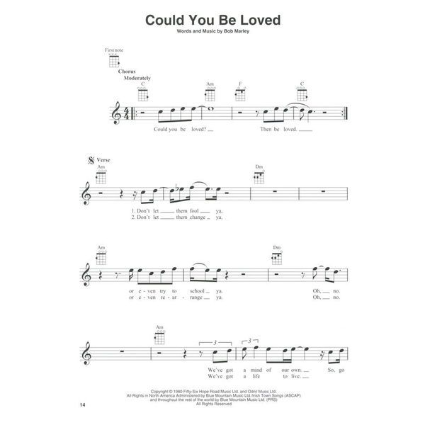 Hal Leonard Bob Marley For Ukulele