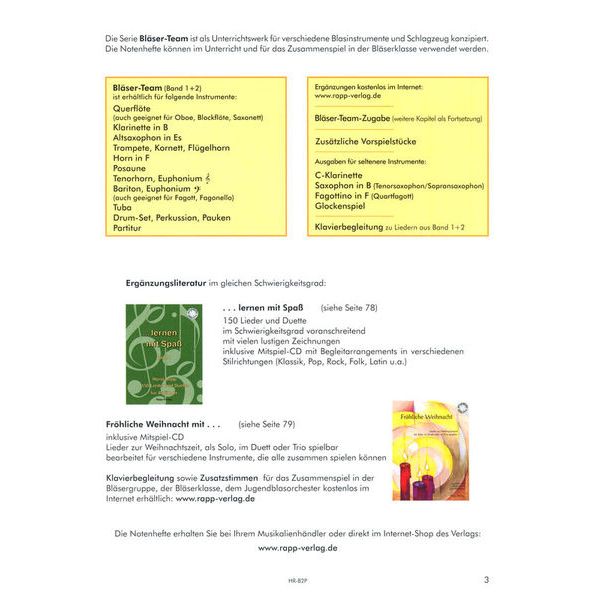 Horst Rapp Verlag Blser-Team 2 Trombone