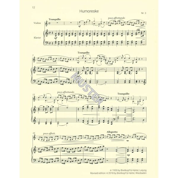 Breitkopf & Hrtel Sibelius 4 Stücke Violine