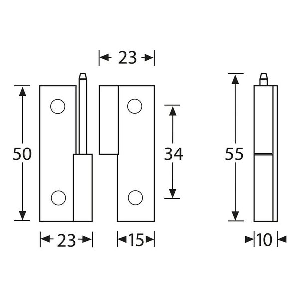 Adam Hall 2270L TP Detachable Hinge