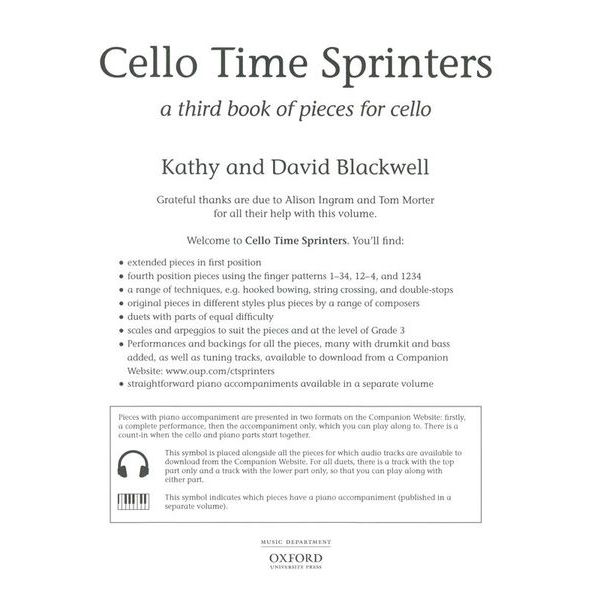 Oxford University Press Cello Time Sprinters