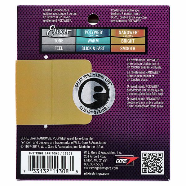 Elixir Nanoweb Baritone 8 String
