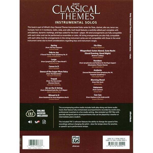 Alfred Music Publishing Easy Classical Themes Viola