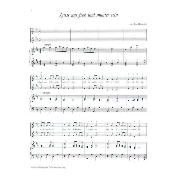 Holzschuh Verlag Weihnachten mit Klavierbegleit