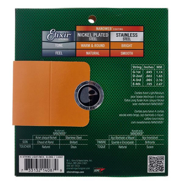 Elixir Nanoweb Extra Long Scale