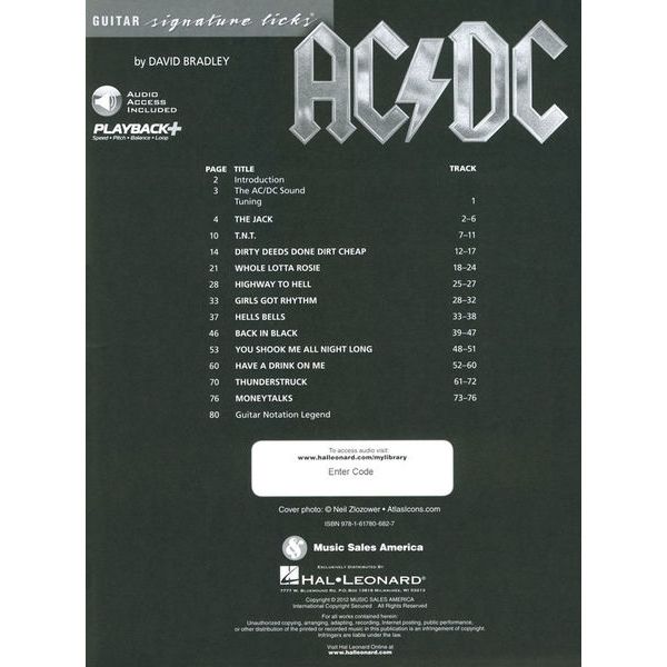 Hal Leonard AC/DC Guitar Signature Licks