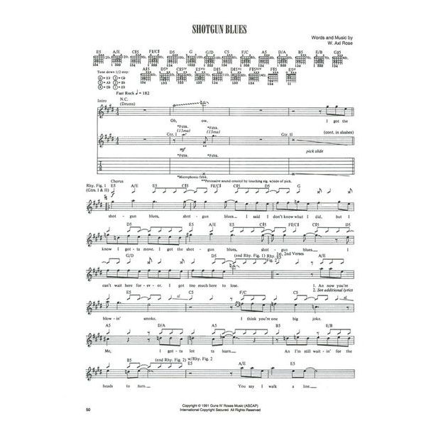 Cherry Lane Music Company Guns N'Roses Use Your 2