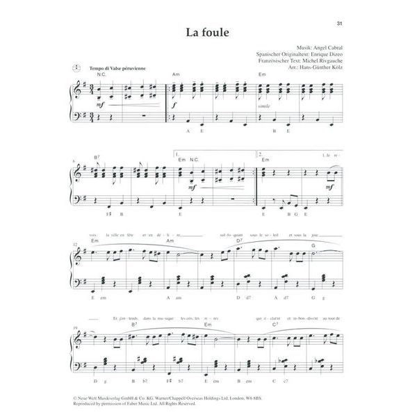 Holzschuh Verlag Akkordeon Pur Edith Piaf