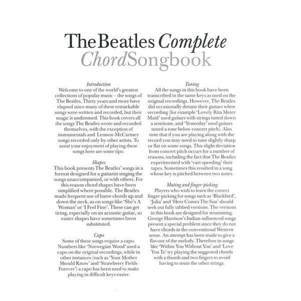 Hal Leonard Beatles Complete Chord Songboo