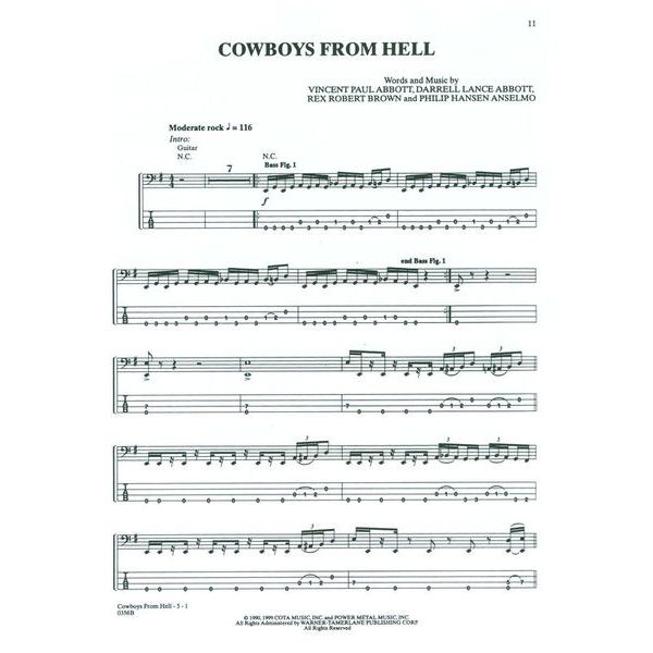 Alfred Music Publishing Pantera: Bass Anthology