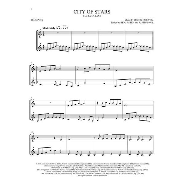 Hal Leonard Movie Songs For Two Trumpets