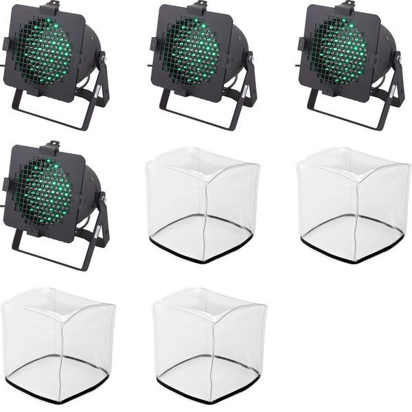 Stairville LED PAR 56 Black Floor Bundle