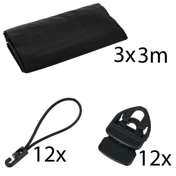 Stageworx Deco Curtain BK 3x3m Bundle