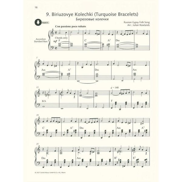 Schott Russian Folk Tunes Accordion