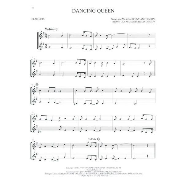 Hal Leonard Pop Classics For Two Clarinets