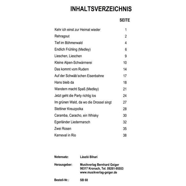 Musikverlag Geiger Wirtshausmusik 2