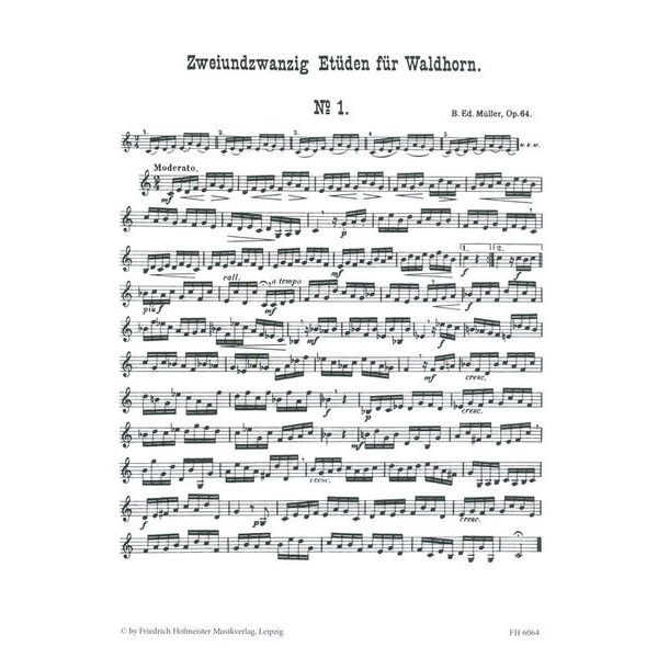 Friedrich Hofmeister Verlag Etüden für Horn 1