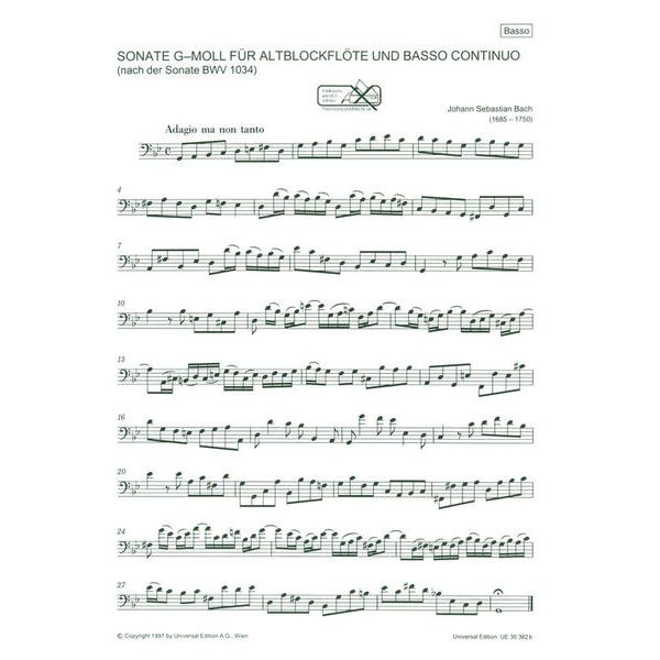 Universal Edition Bach Sonate g-moll