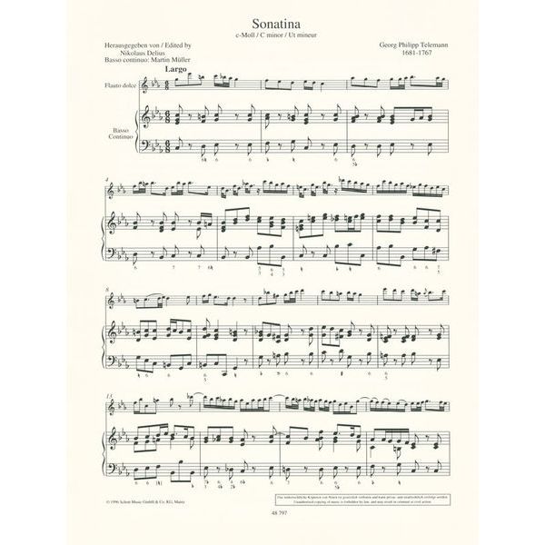 Schott Telemann 2 Sonatinen