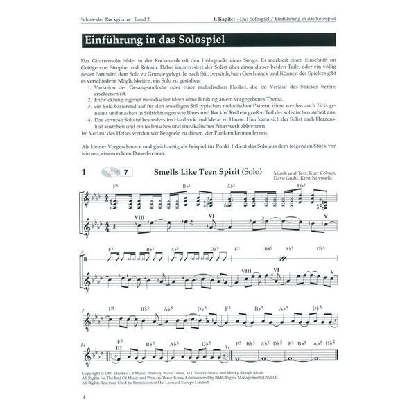 Weinberger Musikverlag Schule der Rockgitarre 2