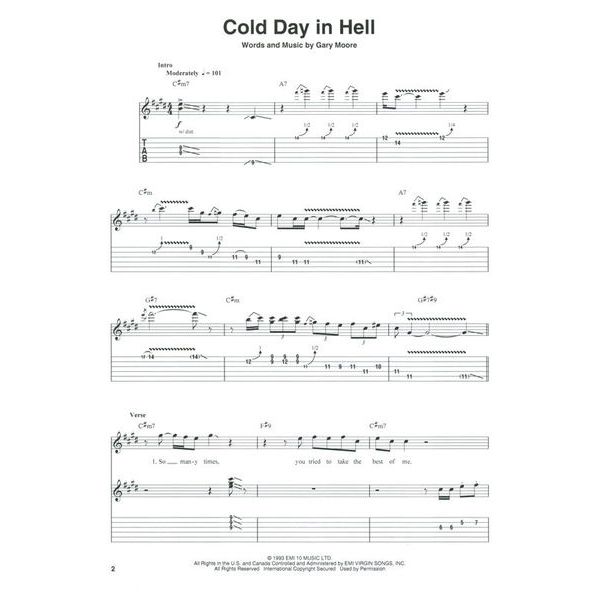 Hal Leonard Guitar Play-Along Gary Moore