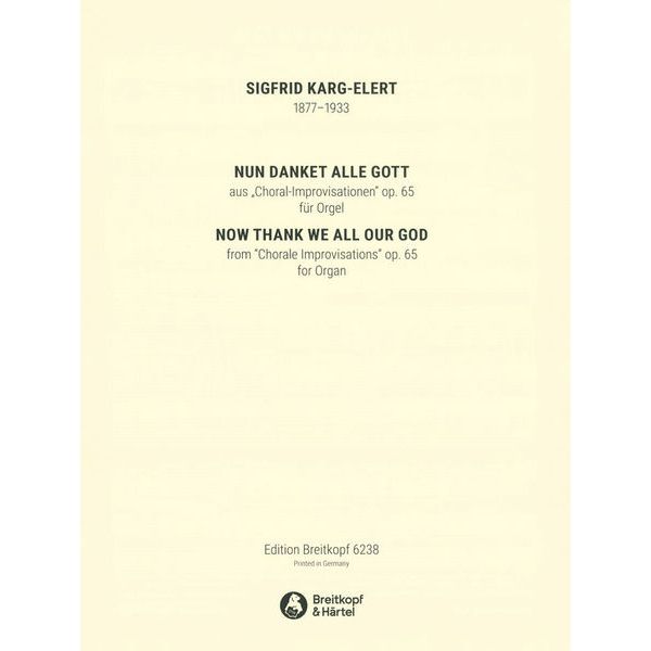 Breitkopf & Hrtel Karg-Elert Nun danket Gott