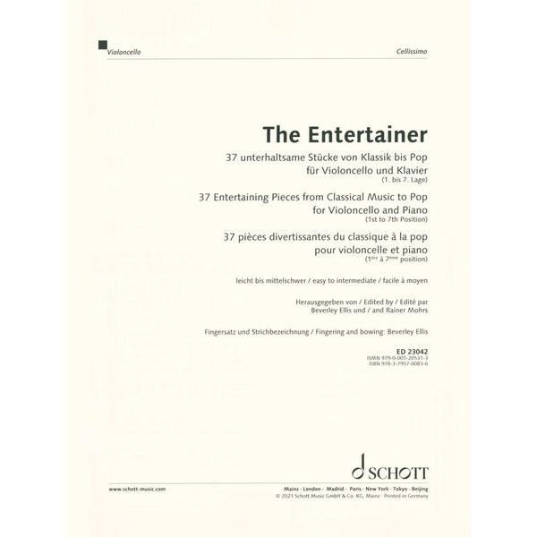 Schott The Entertainer Cello