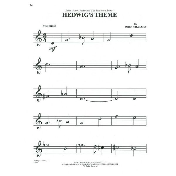 Alfred Music Publishing Harry Potter For Recorder