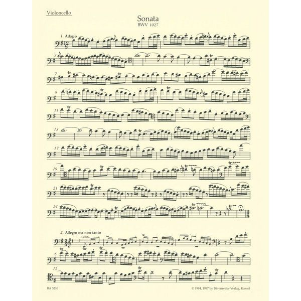 Brenreiter Bach Drei Sonaten Cello