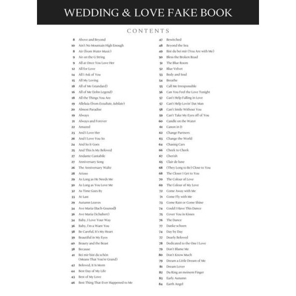 Hal Leonard Wedding & Love Fake Book