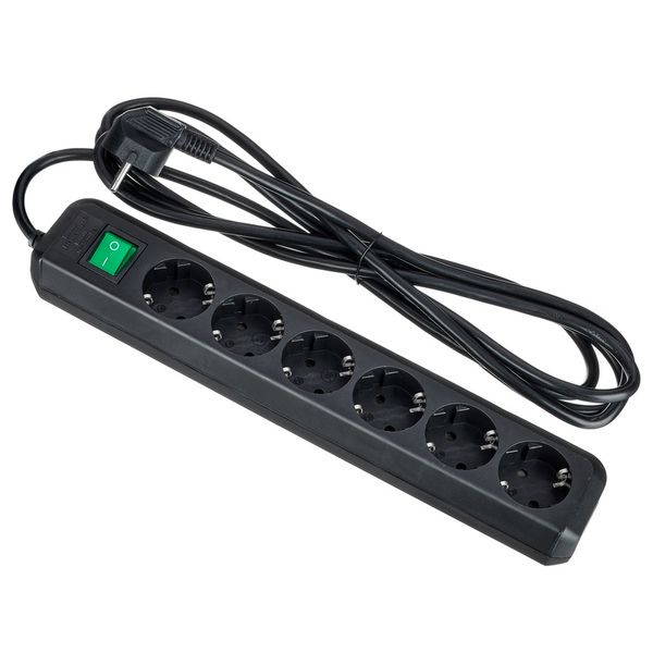 Brennenstuhl Eco-L 6 Way Split Sw 3m BK