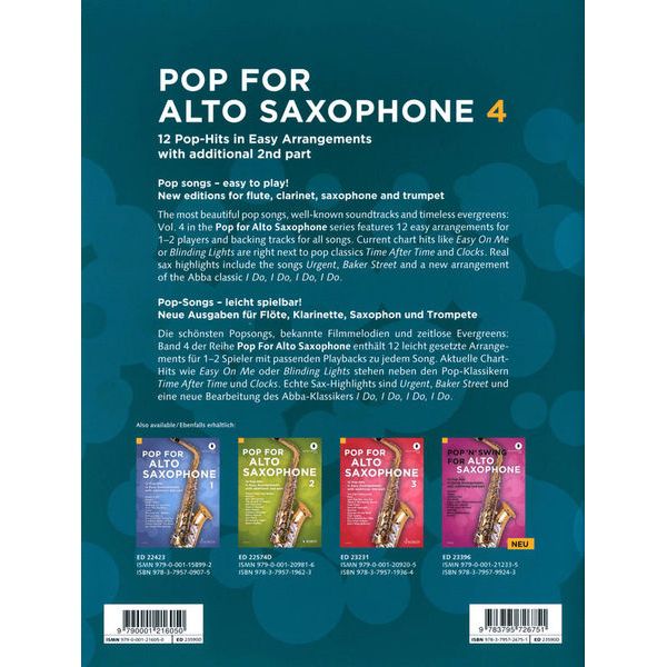 Schott Pop For Alto Saxophone 4