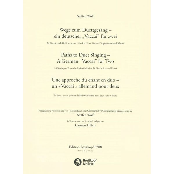 Breitkopf & Hrtel Wege zum Duettgesang