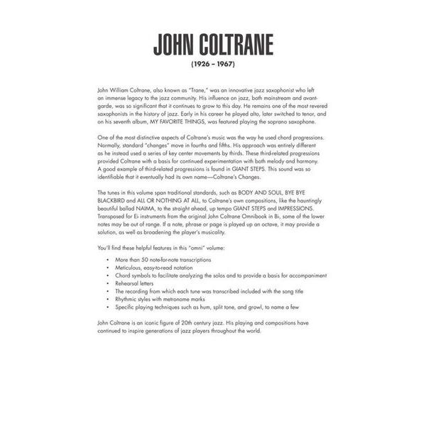 Hal Leonard John Coltrane Omnibook Eb