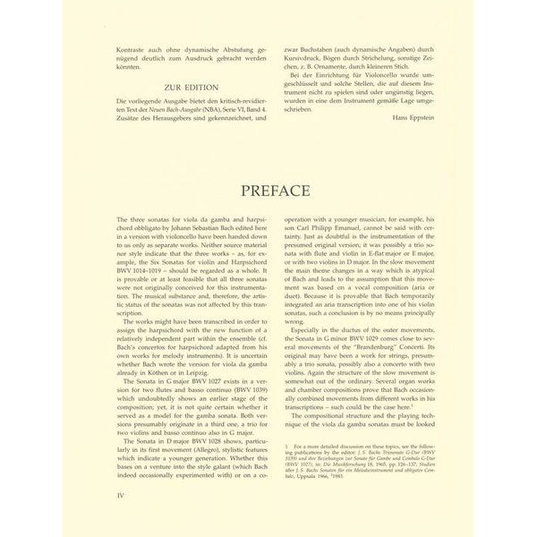 Brenreiter Bach Drei Sonaten Cello