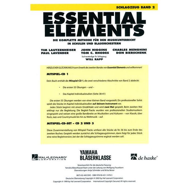 De Haske Essential Elements Drums 2