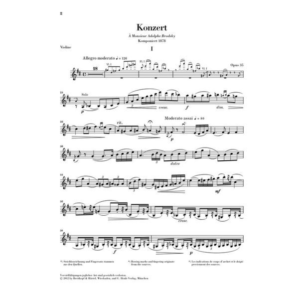 Henle Verlag Tschaikowsky Violinkonzert