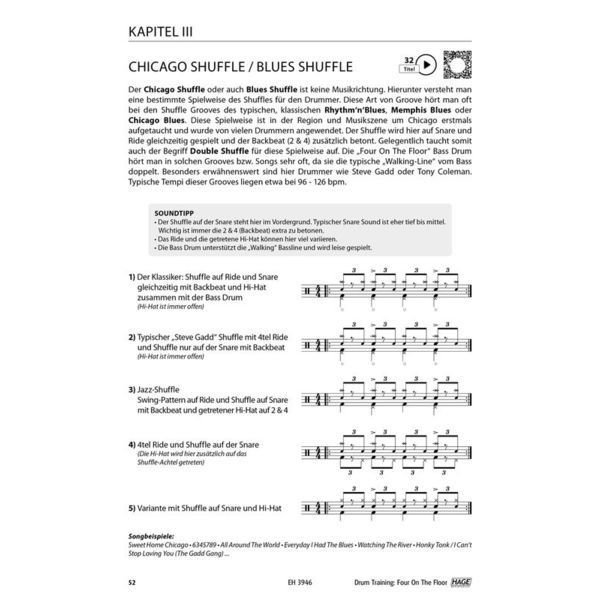 Hage Musikverlag Drum Training 4 On The Floor