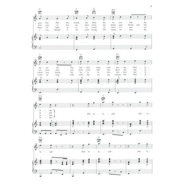 Hal Leonard Hallelujah Leonard Cohen Piano