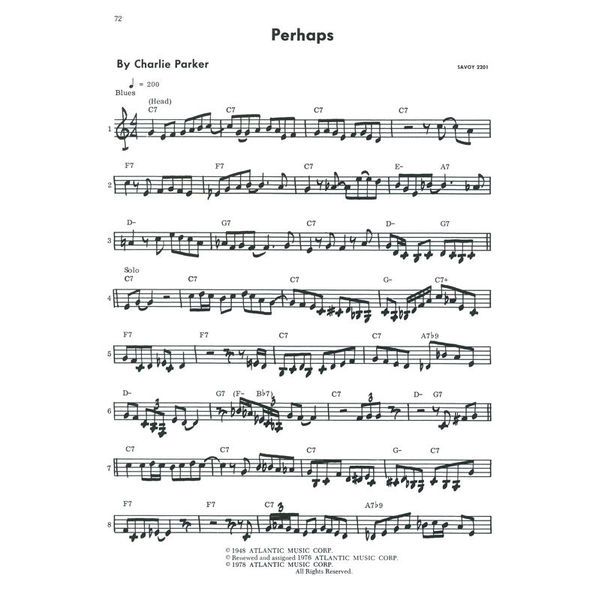 Atlantic Music Charlie Parker Omnibook C