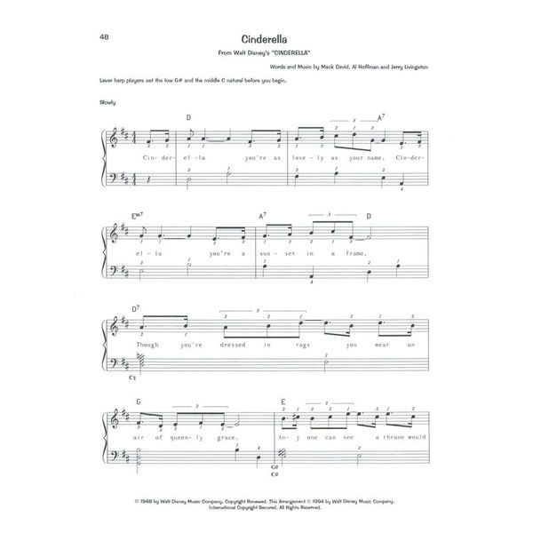 Hal Leonard 76 Disney Songs For The Harp