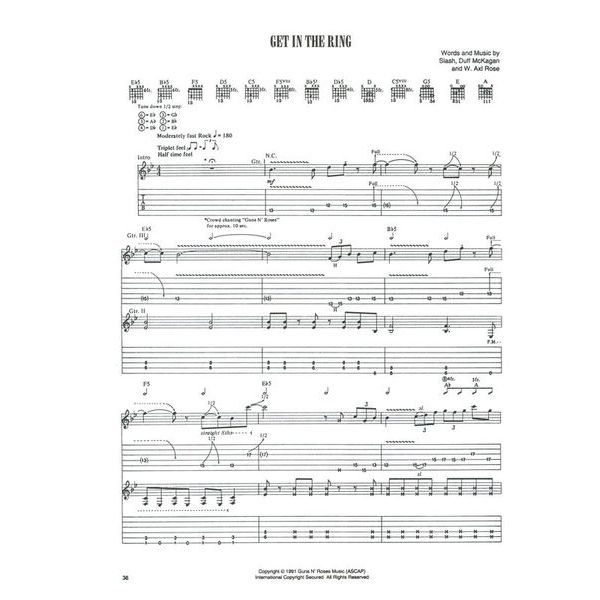 Cherry Lane Music Company Guns N'Roses Use Your 2