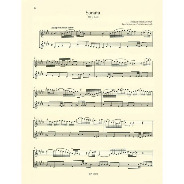 Brenreiter Bach 4 Sonaten für 2 Flöten