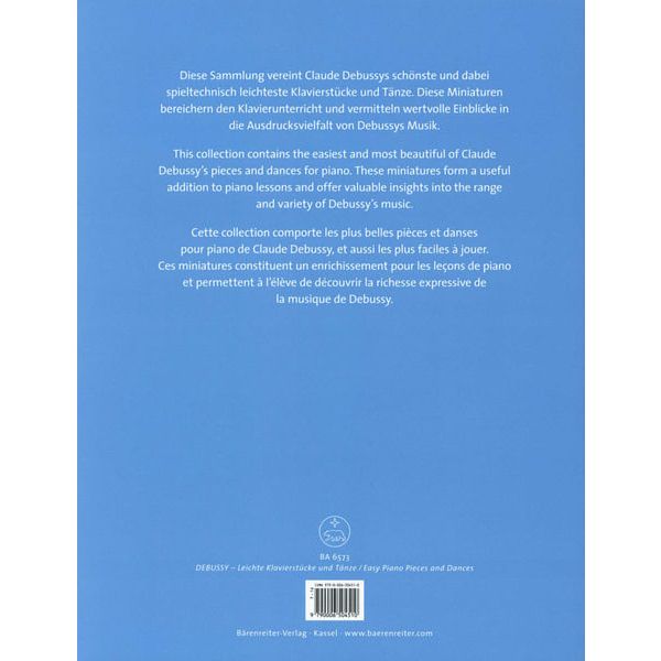 Brenreiter Debussy Leichte Klavierstücke