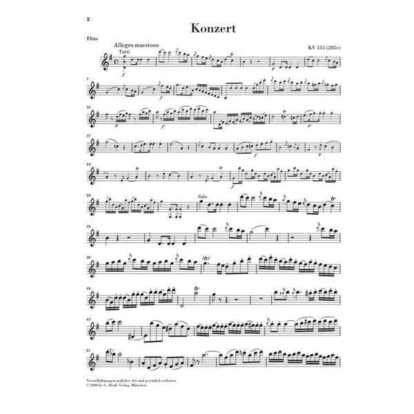 Henle Verlag Mozart Flötenkonzert Nr. 1