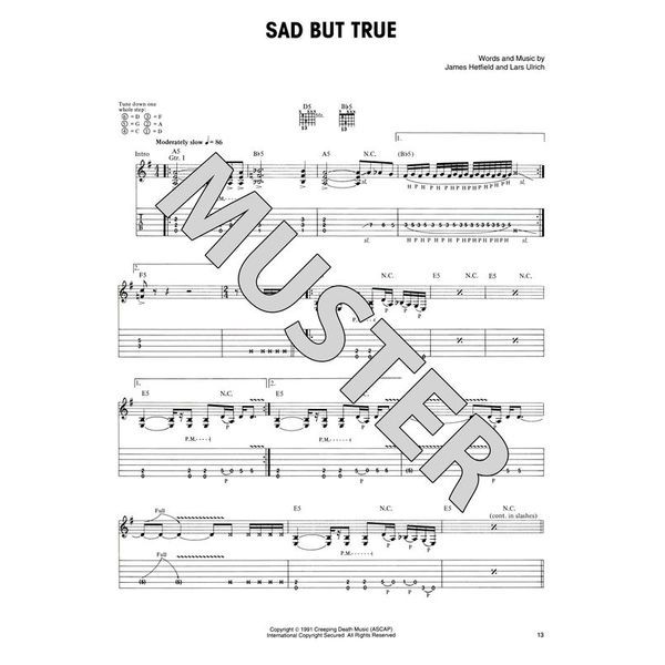 Cherry Lane Music Company Metallica Black Album Guitar