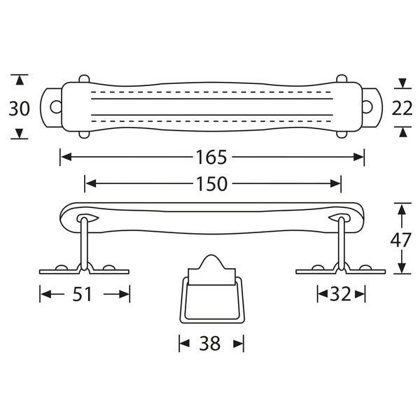 Adam Hall 3417 Case Handle Leather blk