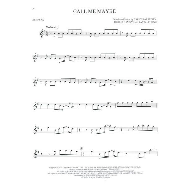 Hal Leonard 101 Hit Songs For Alt Sax